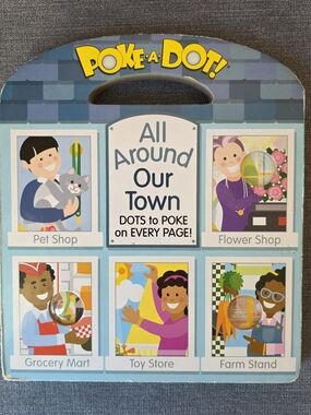 Poke-A-Dot! All Around Our Town Interactive Kids Book - Blue